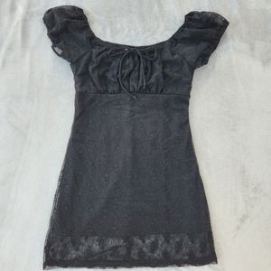 Black lace babydoll mini dress size small